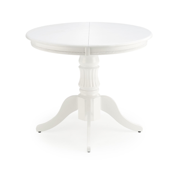 Uitschuifbare ronde eettafel William 90 tot 124 cm breed wit