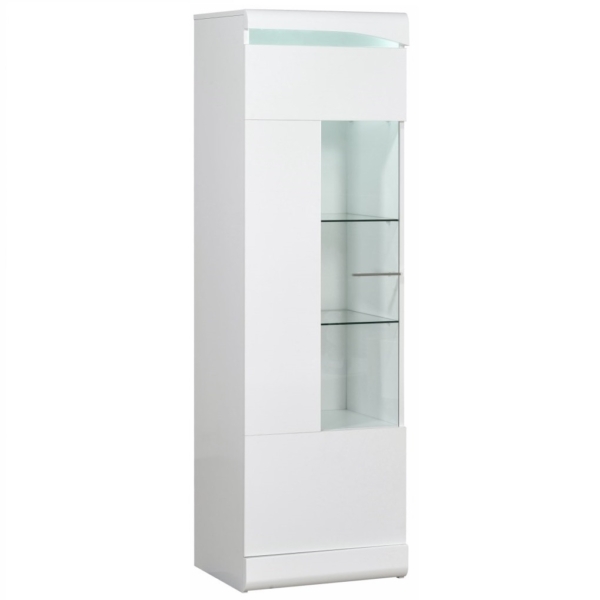 Vitrinekast Ovio 170 cm hoog - Hoogglans wit